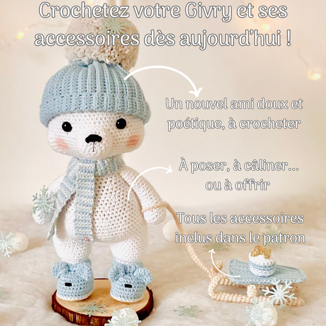 Givry l'ours polaire - Patron au crochet PDF créer par Tif Créatif