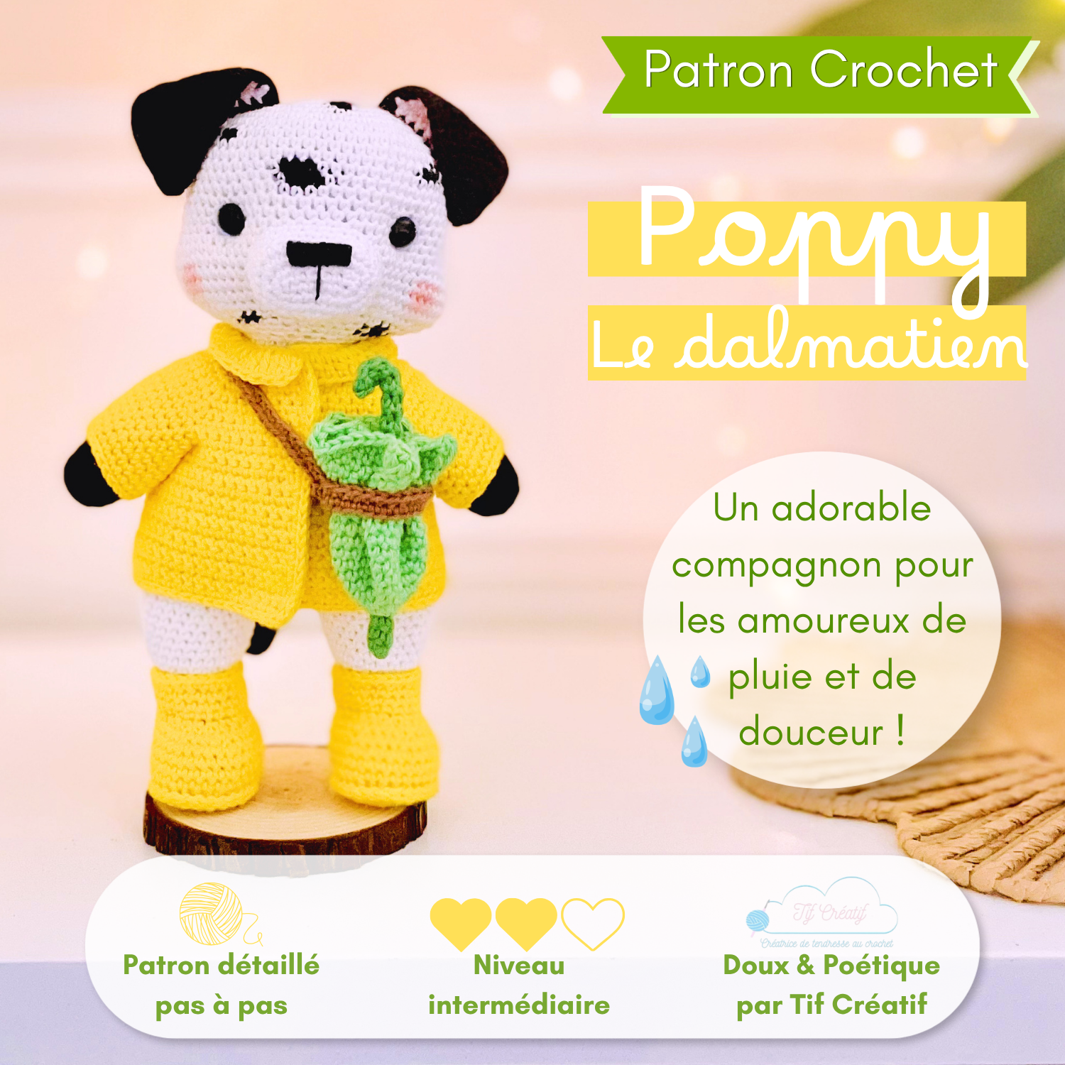 Poppy le dalmatien - patron au crochet PDF par Tif Créatif