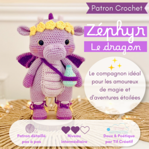 patron PDF zéphyr le dragon par Tif créatif