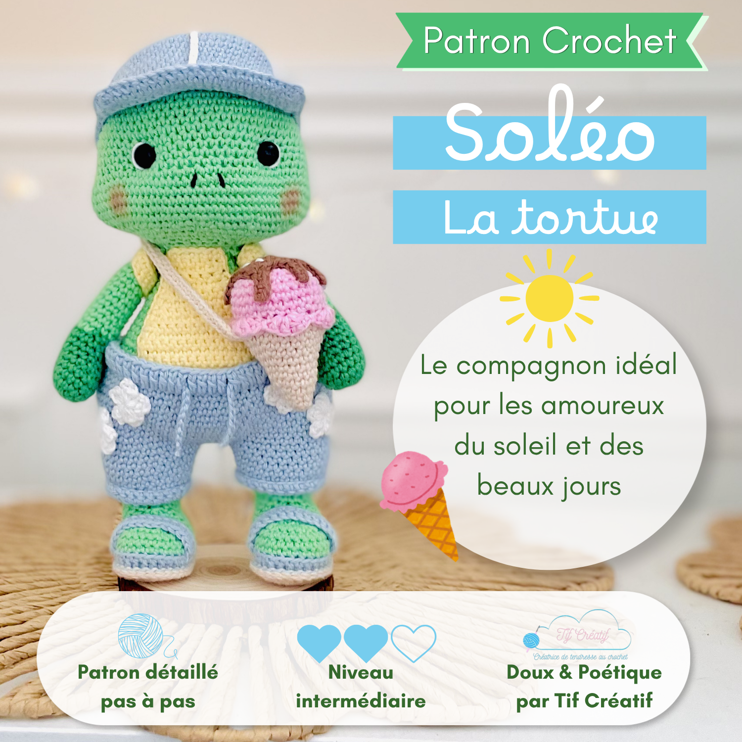 Soléo la tortue - Patron crochet PDF