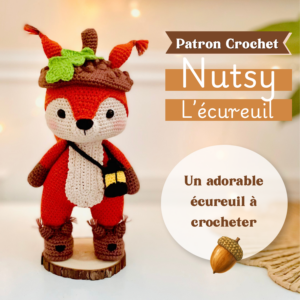 Nutsy l'écureuil - patron PDF au crochet par Tif Créatif