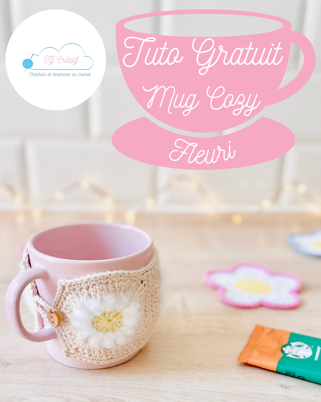 Mug Cozy au crochet Mug Cozy au crochet réaliser à partir du tutoriel gratuit - tif Créatif