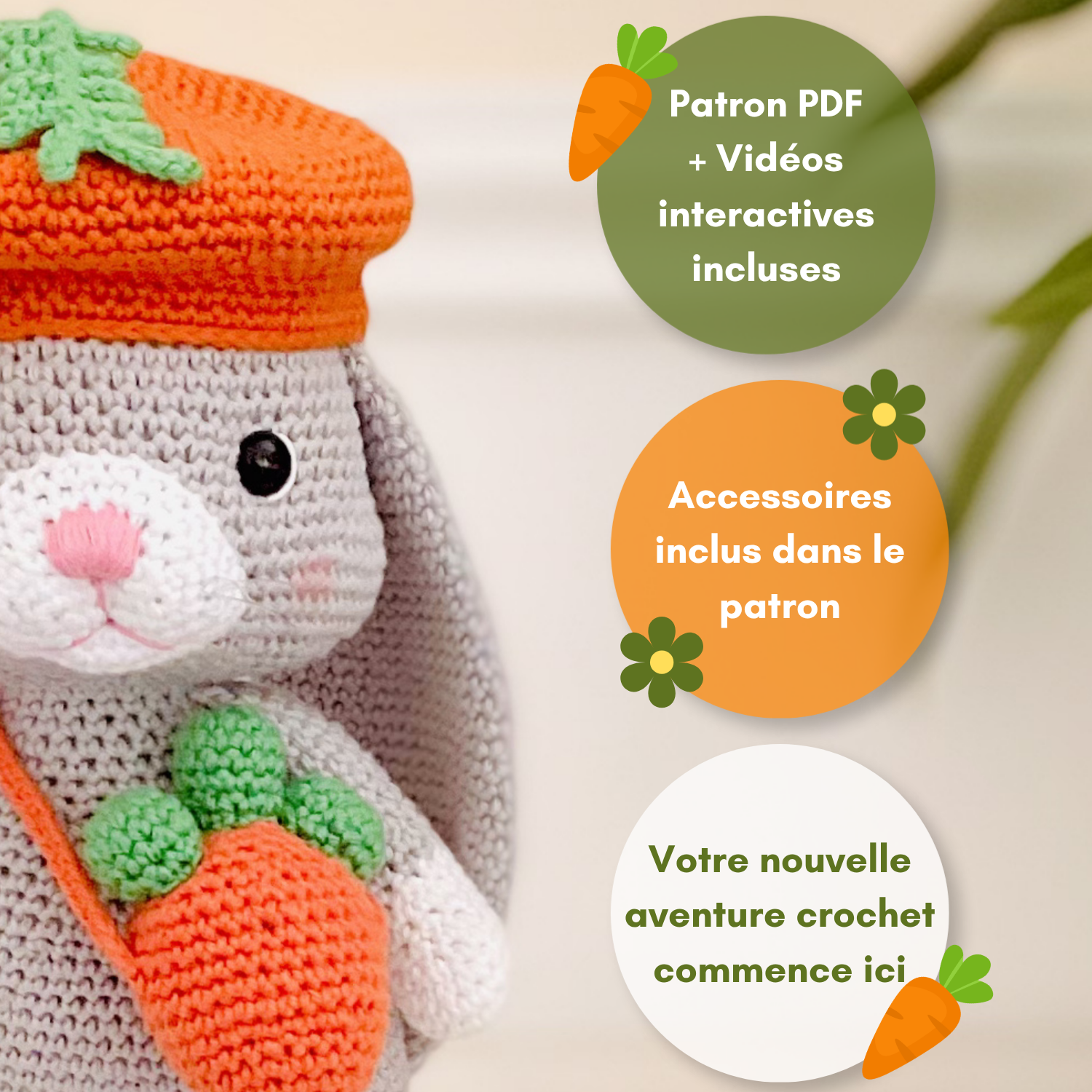Pompon le lapin - Patron au crochet PDF – Image 2
