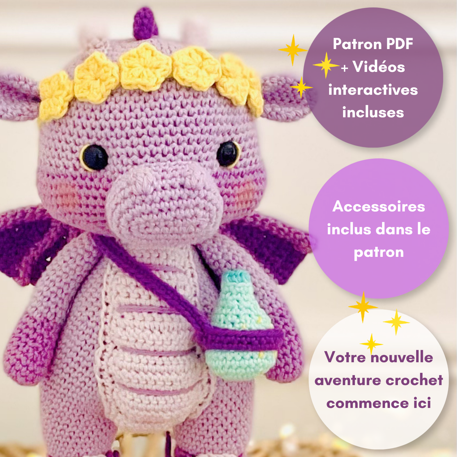 Zéphyr le dragon - Patron au crochet PDF – Image 2