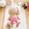 Pompon Lapin Beige Salopette Rose – Image 4