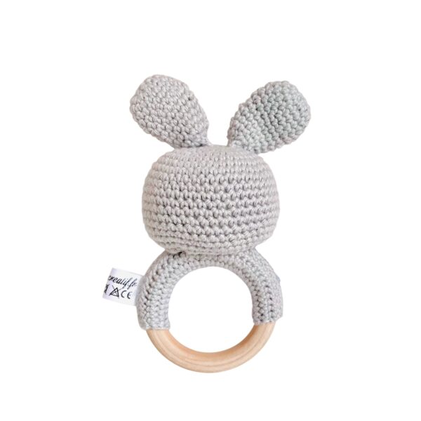 Hochet Pompon Le Lapin Gris – Image 2