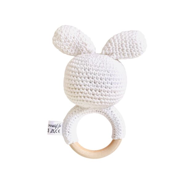 Hochet Pompon le Lapin Blanc – Image 2